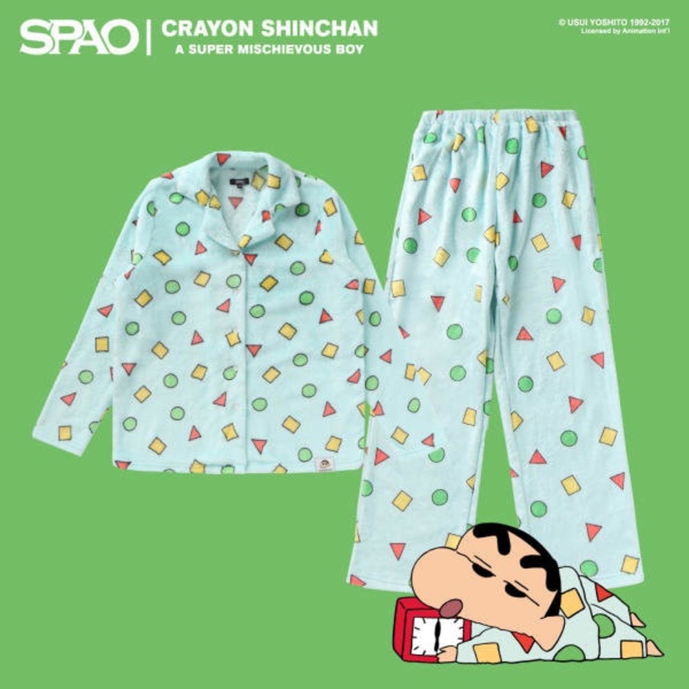 WINTER CRAYON SHINCHAN PAJAMAS UNISEX SLEEP WEAR CUTE CARTOON FANNEL PAJAMASSET